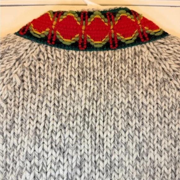 Hand-Knitted Danish Wool CardiganNordic Folk100% Pure WoolS–M Fit